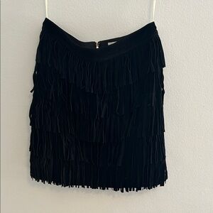 Kate Spade Black Fringe Mini Skirt